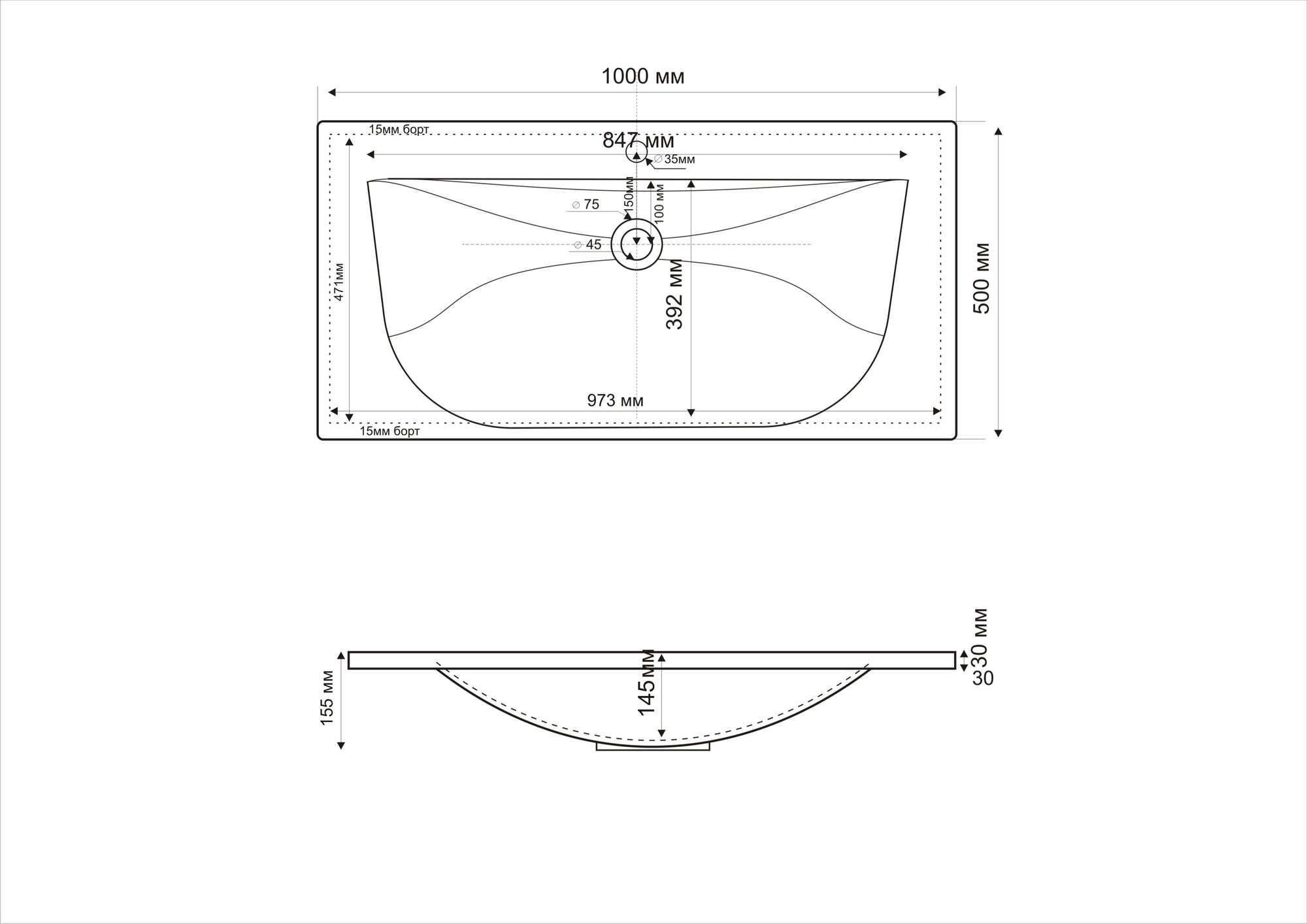 Мебель для ванной CEZARES PREMIER-HPL-100-2C-SO-ACM-BLUM-EST  - Вид №2