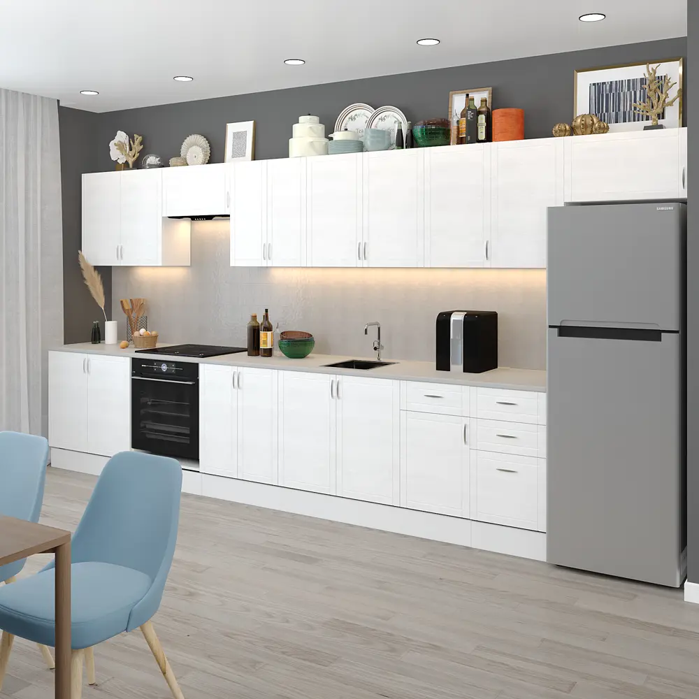 Кухонный шкаф напольный угловой Агидель 100x82.5x58 см МДФ цвет белый DELINIA STLM-2117354 - Вид №8