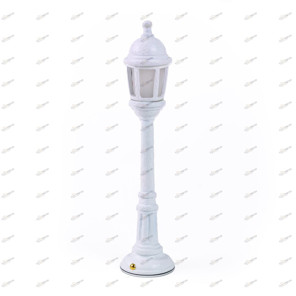 Настольная лампа белая 42х9,8 см Street Lamp Dining Black 14701 SELETTI ФОНАРЬ 00-3882478 Бежевый;белый 