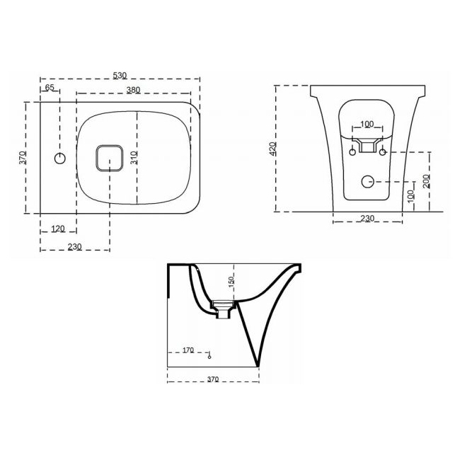 18917 Биде напольное FLAT Ceramica Hidra - Вид №6