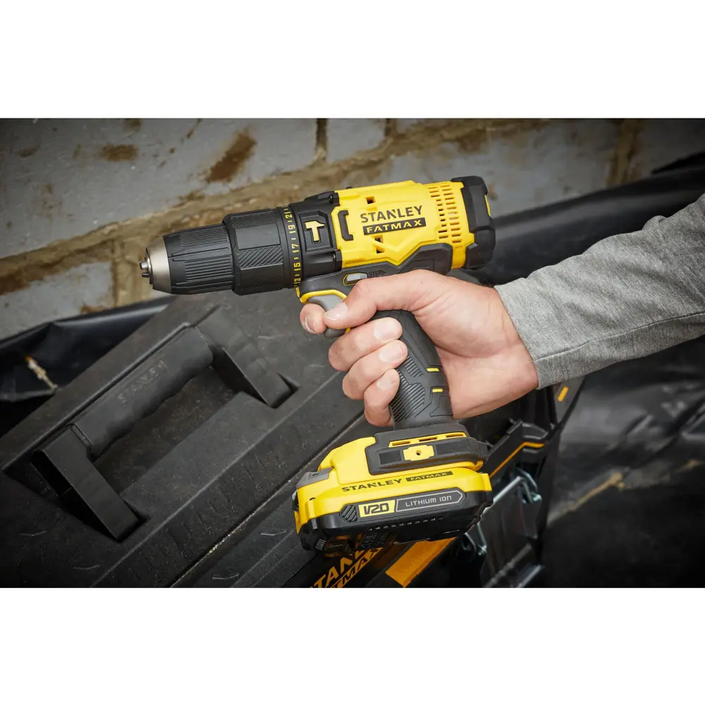 Дрель-шуруповерт аккумуляторная ударная Stanley Fatmax SCD718D2K, 18 В Li-ion 2х2 Ач STLM-2038044 - Вид №8