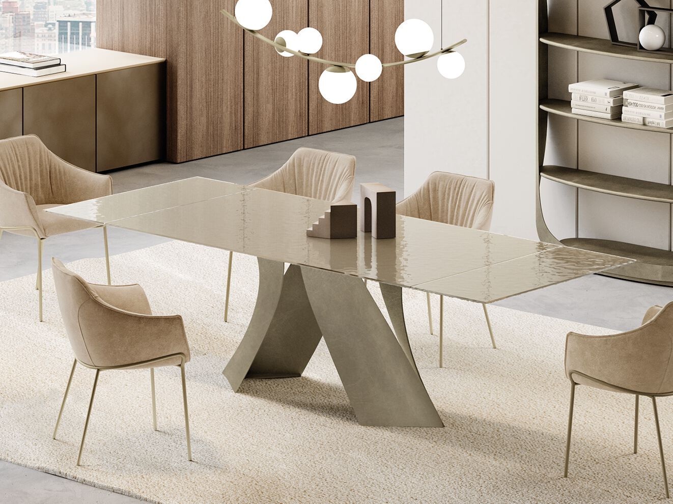 Прямоугольный Хрустальный выдвижной стол EFORMA Twist ARCH-00051524