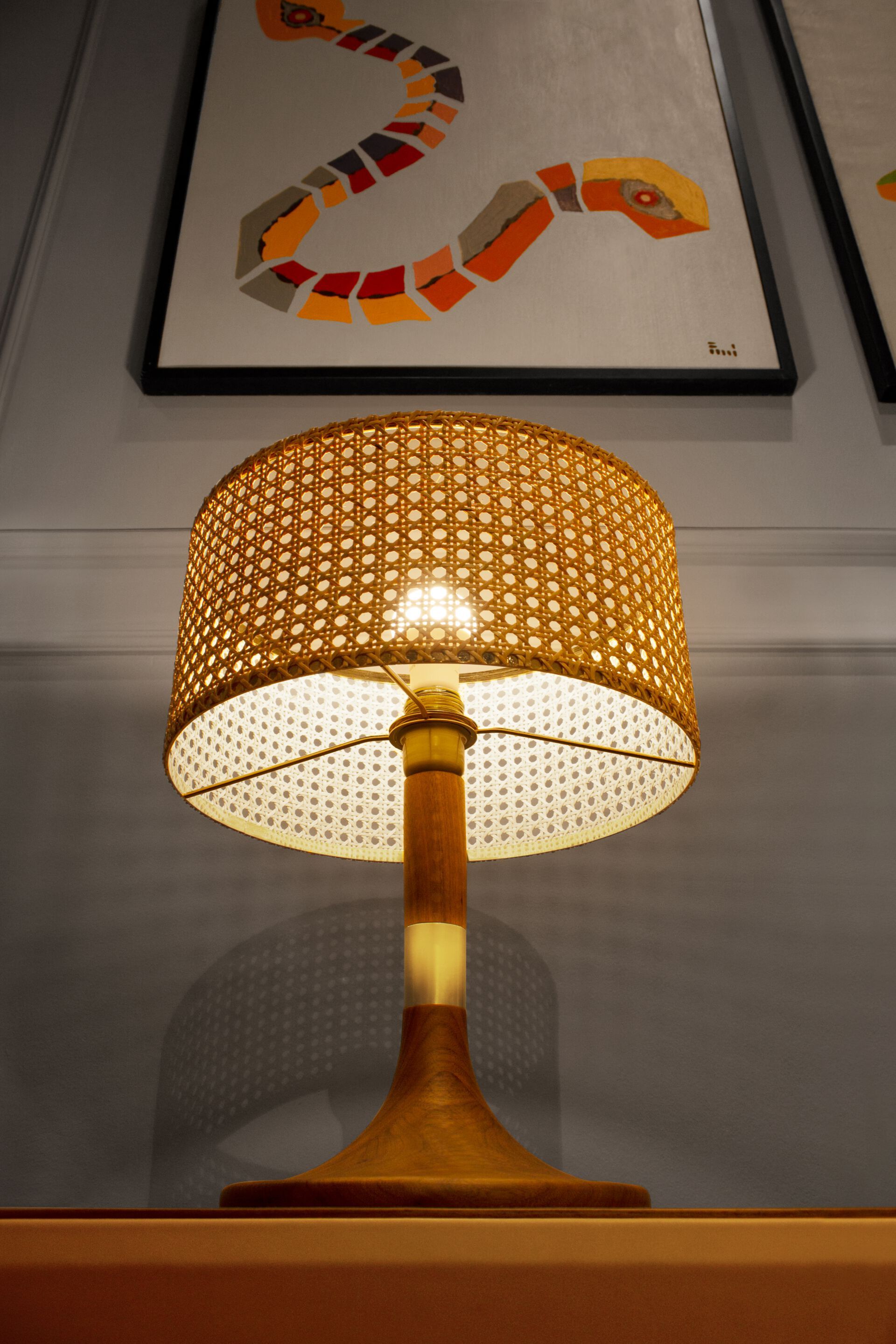 Венская соломенная настольная лампа Formitalia Partagas ARCH-00130663