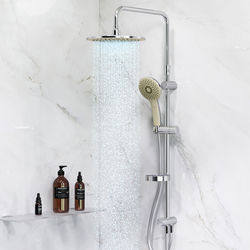 F0750A100 Inspire V2.0 душ.система набор: верхн.душ d 250 мм ручн.душ 3 ф-ции d 120 мм переключат AM.PM Inspire 2.0  - Вид №1