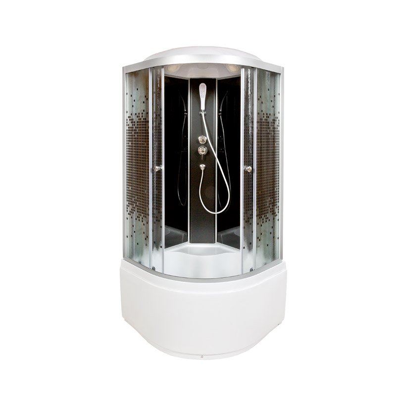 BМ4590 с электрикой BLACK Душевая кабина DETO Серия ВМ L 890 стандартная BLACK