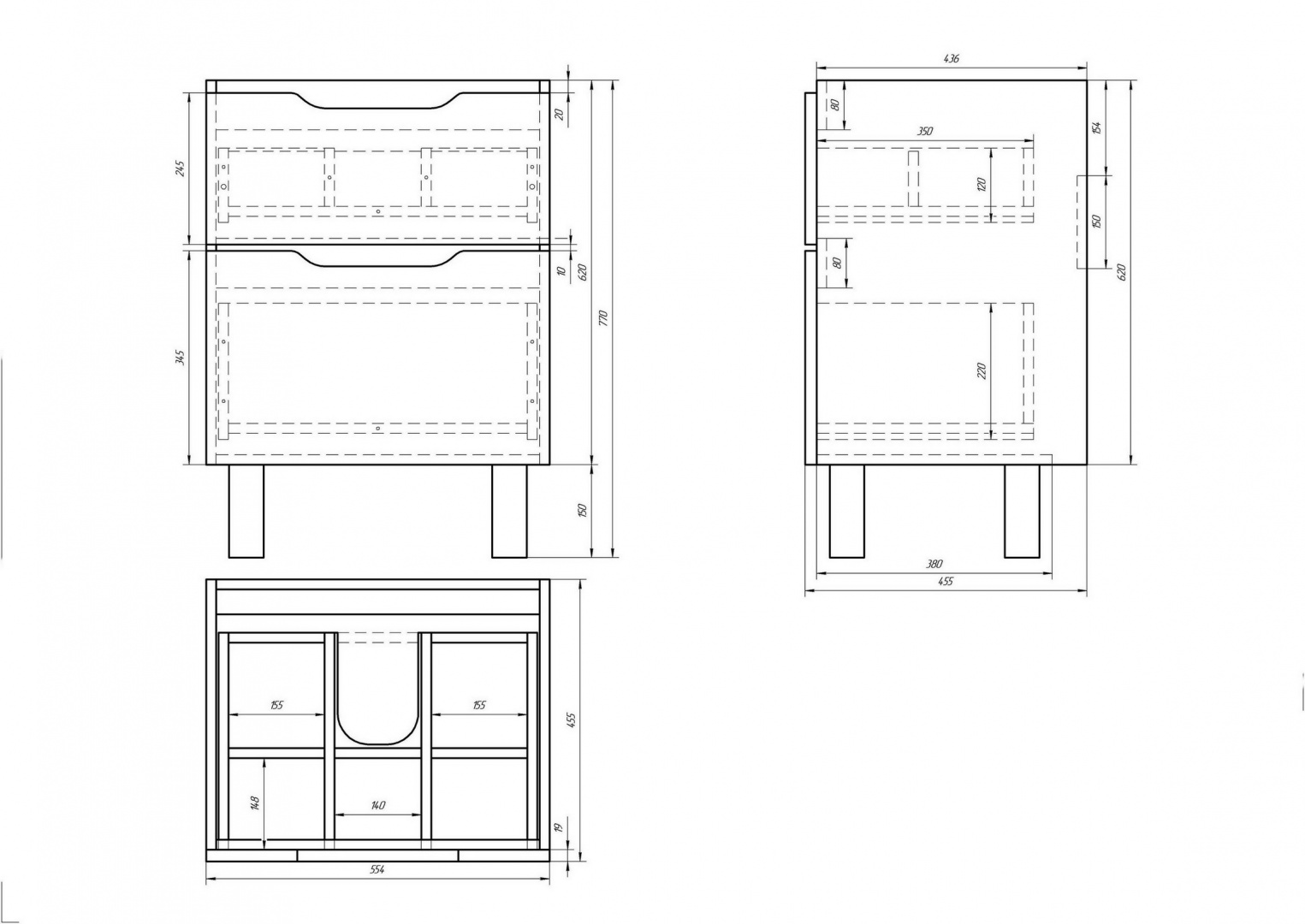 Тумба Q Plus 55 DREJA 990008 - Вид №1