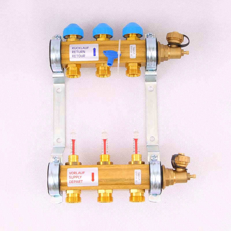 Коллекторная группа HKV/T с термостатическими вентилями и расходомерами WATTS Ind 1"x3/4"ЕК 3 выхода 10004196