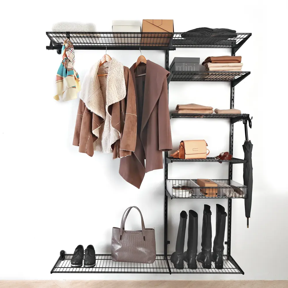 Проволочная полка НСХ для гардеробной системы 110.3x28.5 см черная 83385528 STLM-0040680 - Вид №7