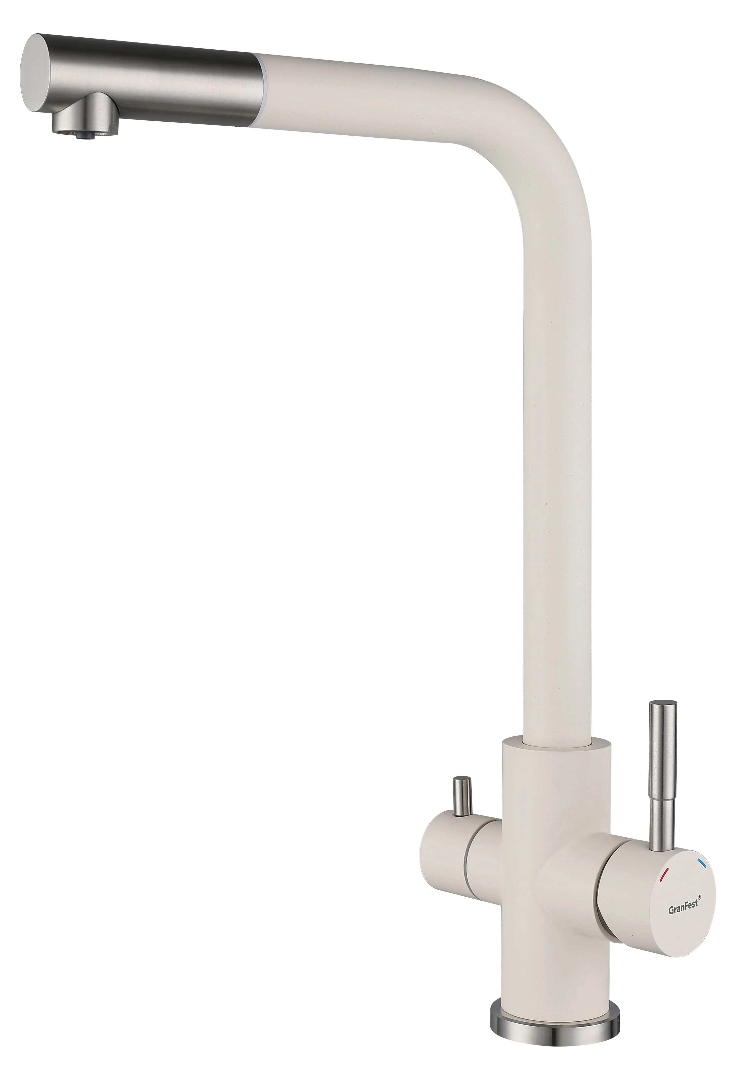 Кухонный смеситель Z-5421 белый GranFest QUARZ