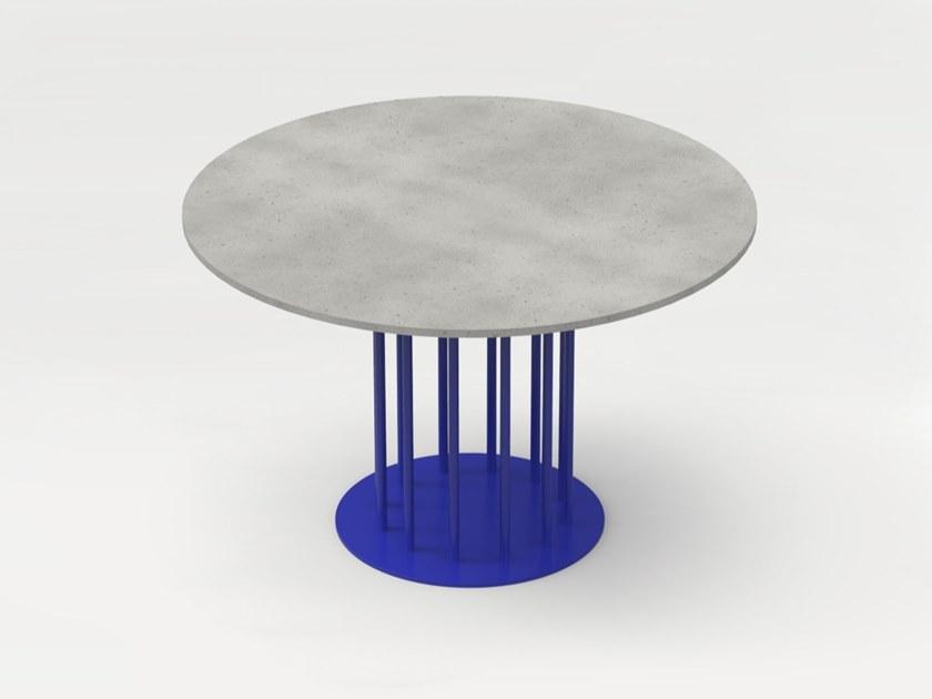 CO33 Круглый бетонный стол со стальным основанием Tabula Blte2 - Вид №1