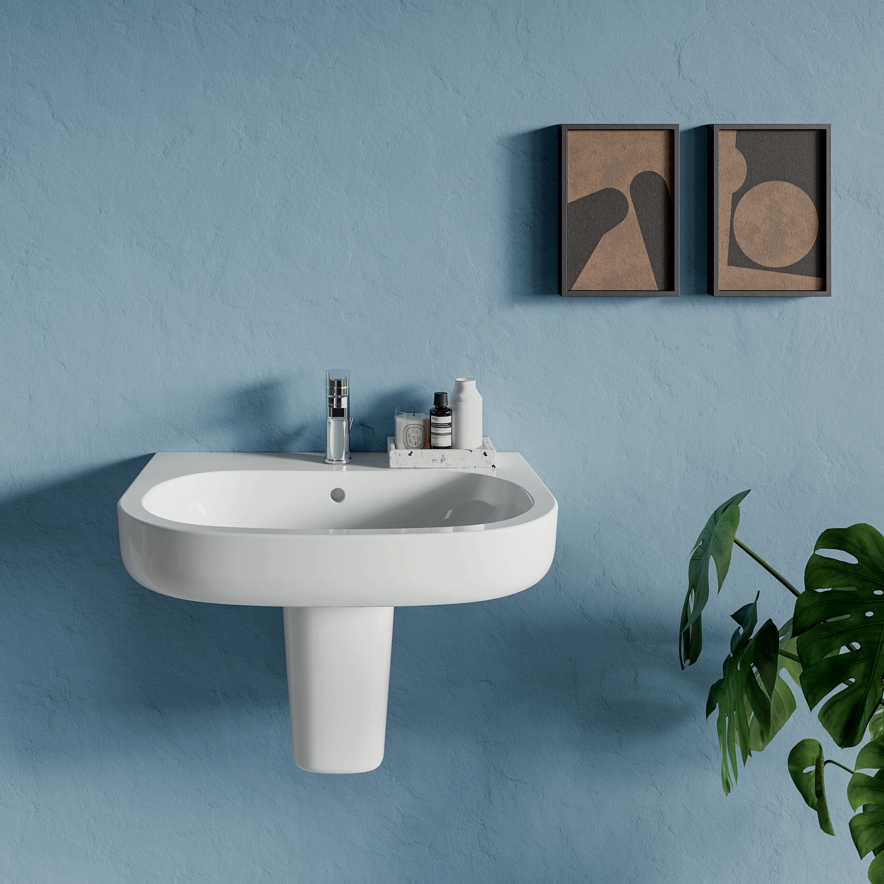 Керамическая подвесная овальная раковина с переливом Ceramica Dolomite мирт ARCH-00068323 - Вид №3