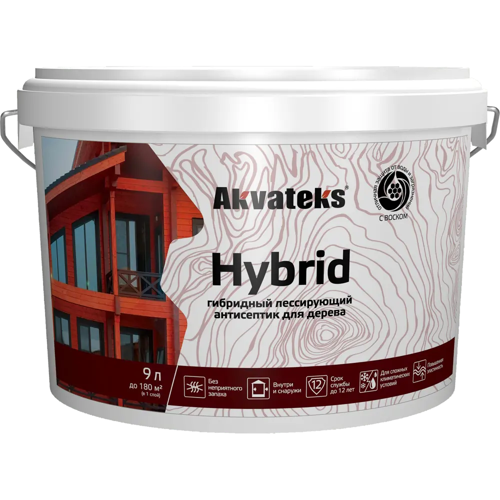 АКВАТЕКС Hybrid - гибридный антисептик для дерева Палисандр 9 л 86364489 STLM-0068135 - Вид №1