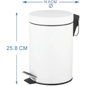 Контейнер для мусора для ванной KONSENSA Терни 3 л сталь цвет белый