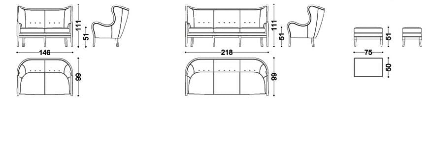 Кожаный диван с высокой спинкой OPERA CONTEMPORARY Vanessa ARCH-00123479 - Вид №2