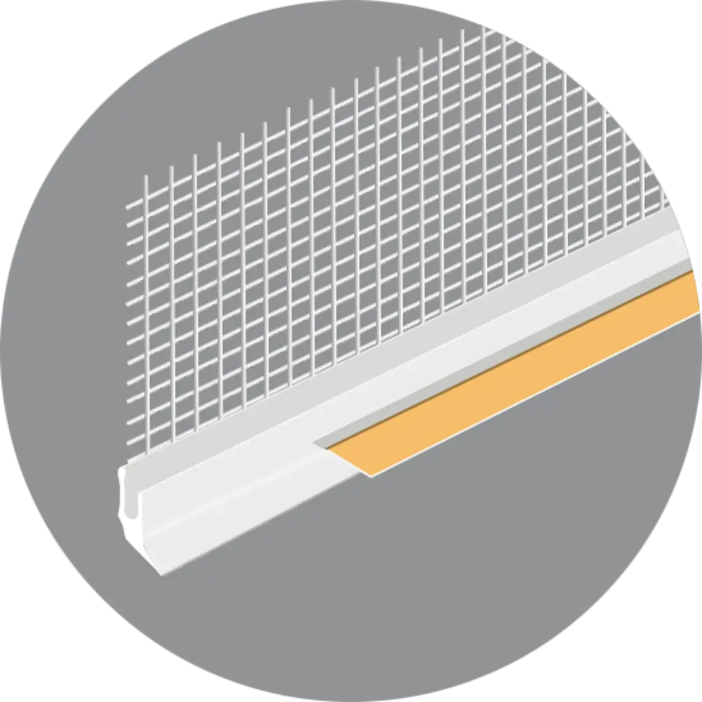 Профиль примыкающий оконный ПВХ со стеклосеткой 6x2400 мм ИНЖЕНЕР-СТРОИТЕЛЬ STLM-2155797