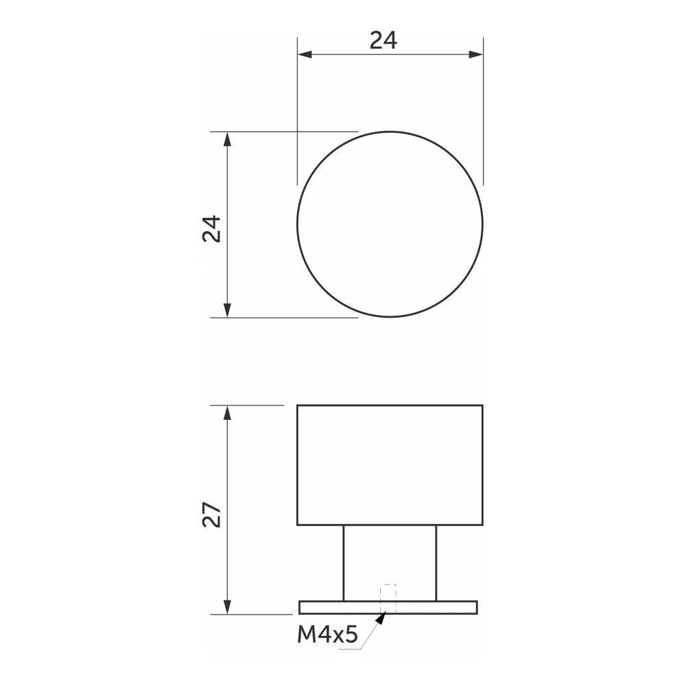 Мебельная ручка-кнопка AKS Лион черная алюминиевая 88909449 STLM-1352911 - Вид №5