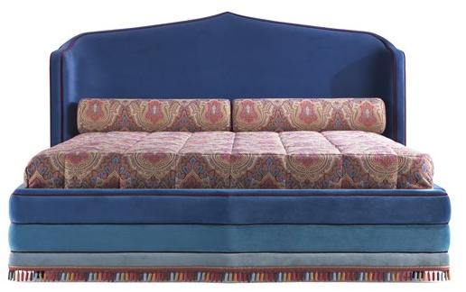 ETRO Home Interiors Кровать king size из бархата с мягким изголовьем Amina sun-id-1424529 - Вид №1