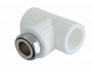 Тройник KALDE с накидной гайкой ВР D25х1"х25 белый