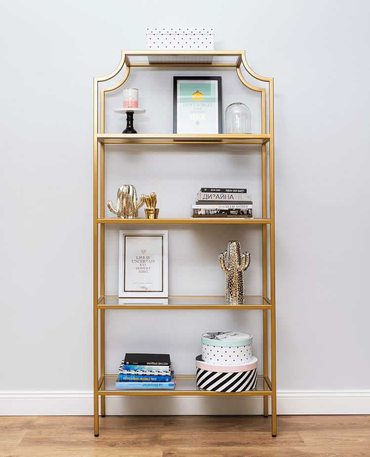 Стеллаж металлический золото "Восток" FOR MISS  263951 Золото  - Вид №1