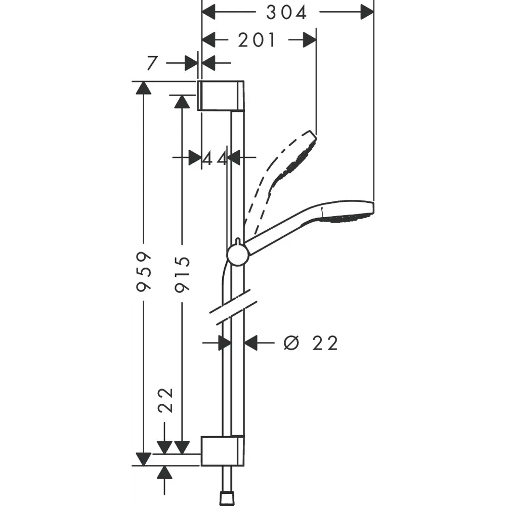 Душевая стойка Hansgrohe Croma Select E Multi 90 см 3 режима 82600624 STLM-2147942 Без серии - Вид №8