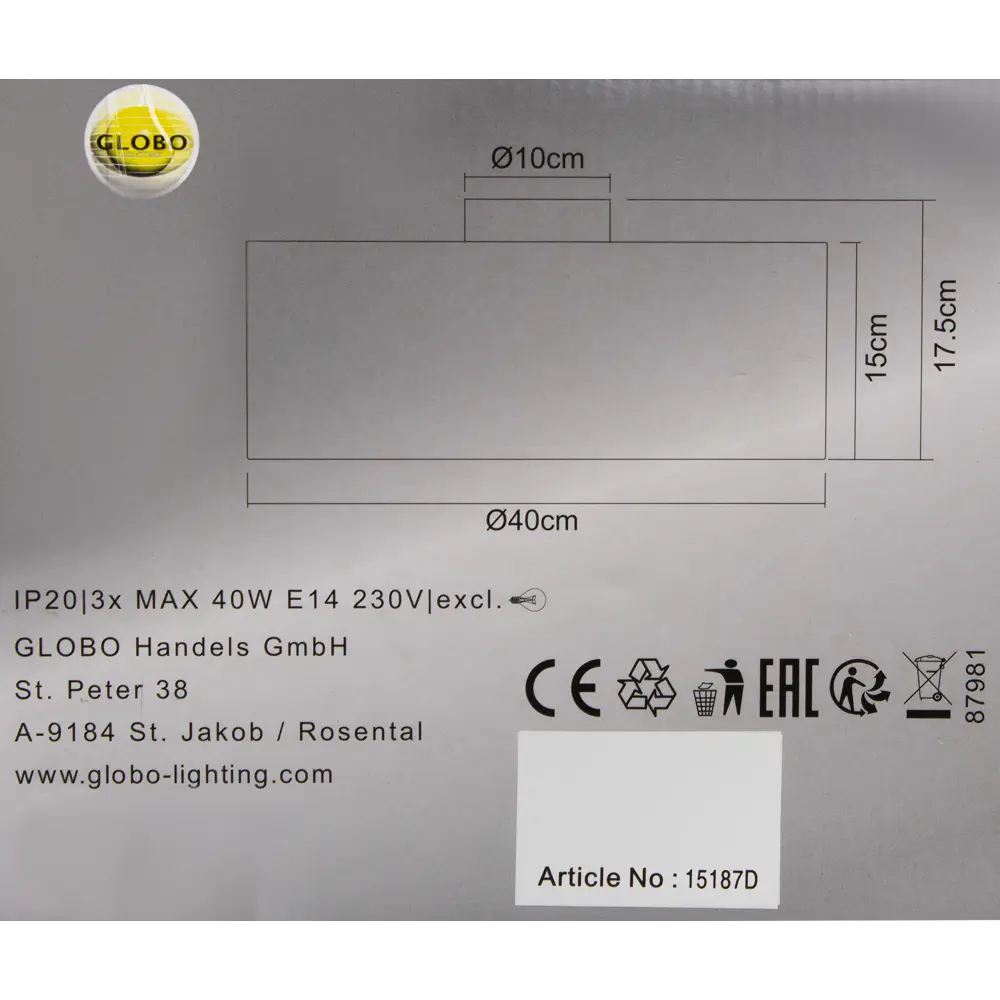 Люстра Globo 3xE14x40 Вт, цвет золотистый 18737684 STLM-2076110  - Вид №6