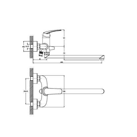 Orange Alfi M18-211cr однорычажный смеситель для ванны/душа Хром sun-id-1516931 - Вид №1