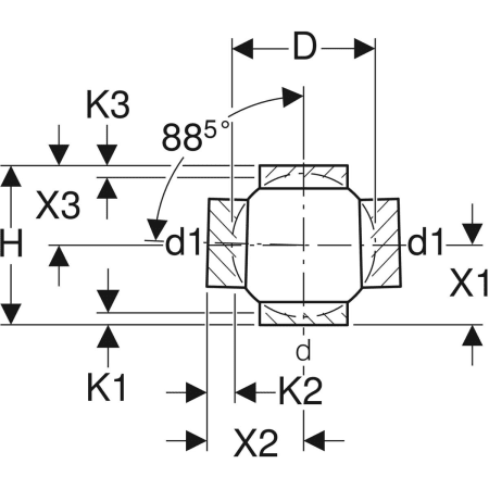 364.270.16.1 Крестовина шаровая Geberit PE 88,5°, соединения 180° смещенные Geberit  - Вид №3