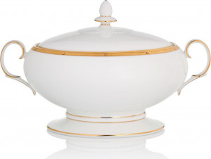 32087 Noritake Блюдо для горячего с крышкой Noritake "Рочель,золотой кант" 2,5л Фарфор костяной