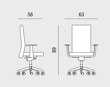 Ткань поворотный операционный офисный стул с колесами Viganò Logika ARCH-00107195 - Вид №3