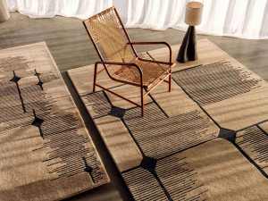 Ковер ручной работы из шерсти с геометрическим рисунком