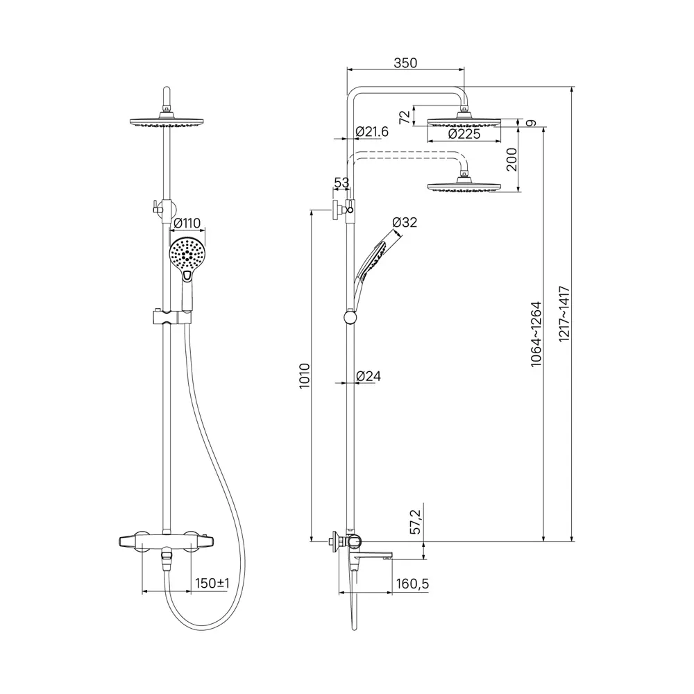 Душевая стойка Iddis TORSBBTi06-P 3 режима с термостатом STLM-2145924 - Вид №6