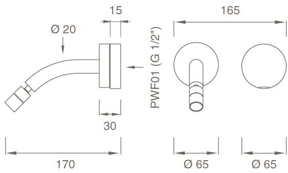 Ceadesign Смеситель для раковины на 2 отверстия Giotto plus Gio 73 - Вид №2