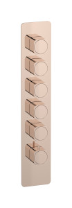 External part of thermostatic 5 ways, square plate, vertical, soft handle WE ARE IB eua516rsneo_1 Rose Gold Aqua