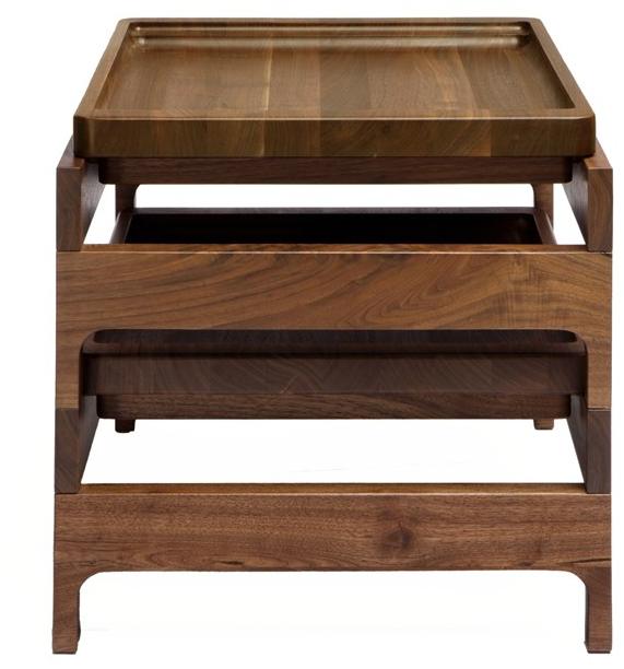 BassamFellows Сервисный столик из массива дерева с подносом Tray Cb-33 - Вид №1