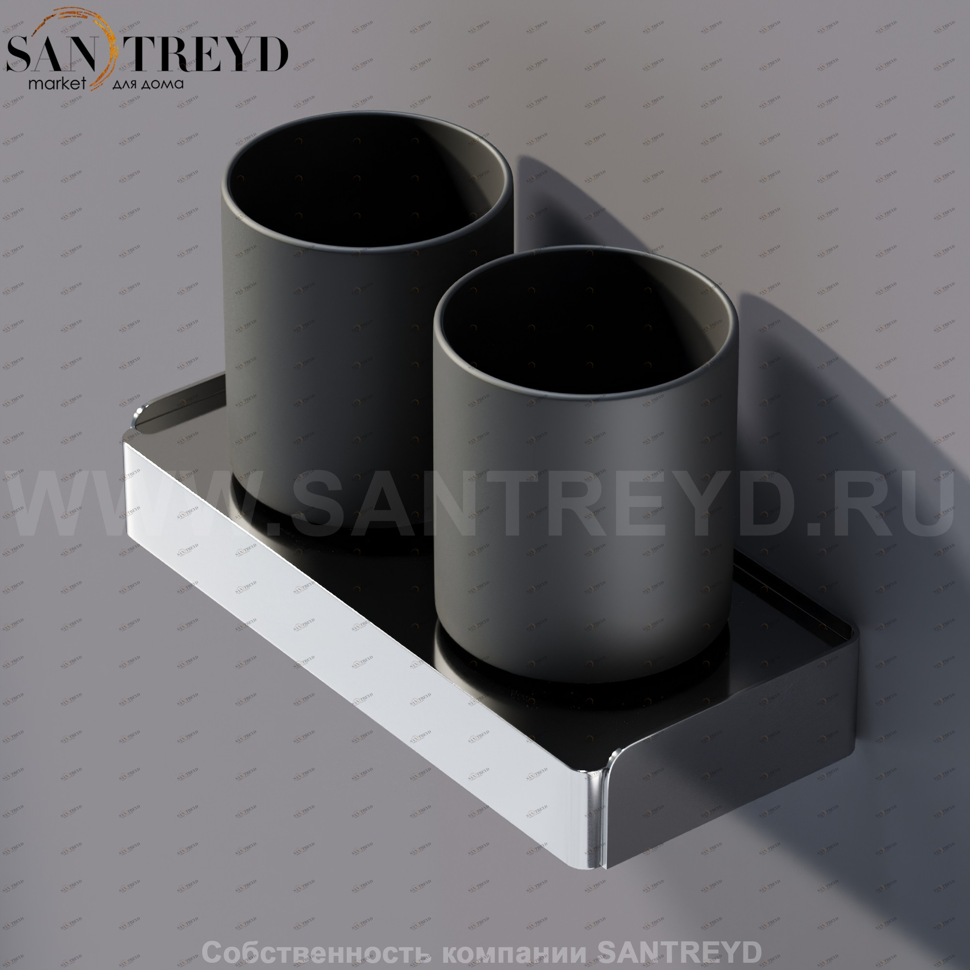 Agape MACH Двойной держатель для зубных щеток хромированный AMAC0656A