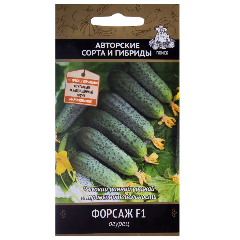 Семена огурца «Форсаж» F1 от ПОИСК — ранний урожай для открытого и закрытого грунта 18356443 STLM-0010486