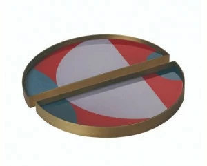 Ethnicraft Стеклянный поднос с ручной росписью Urban geometry 20941