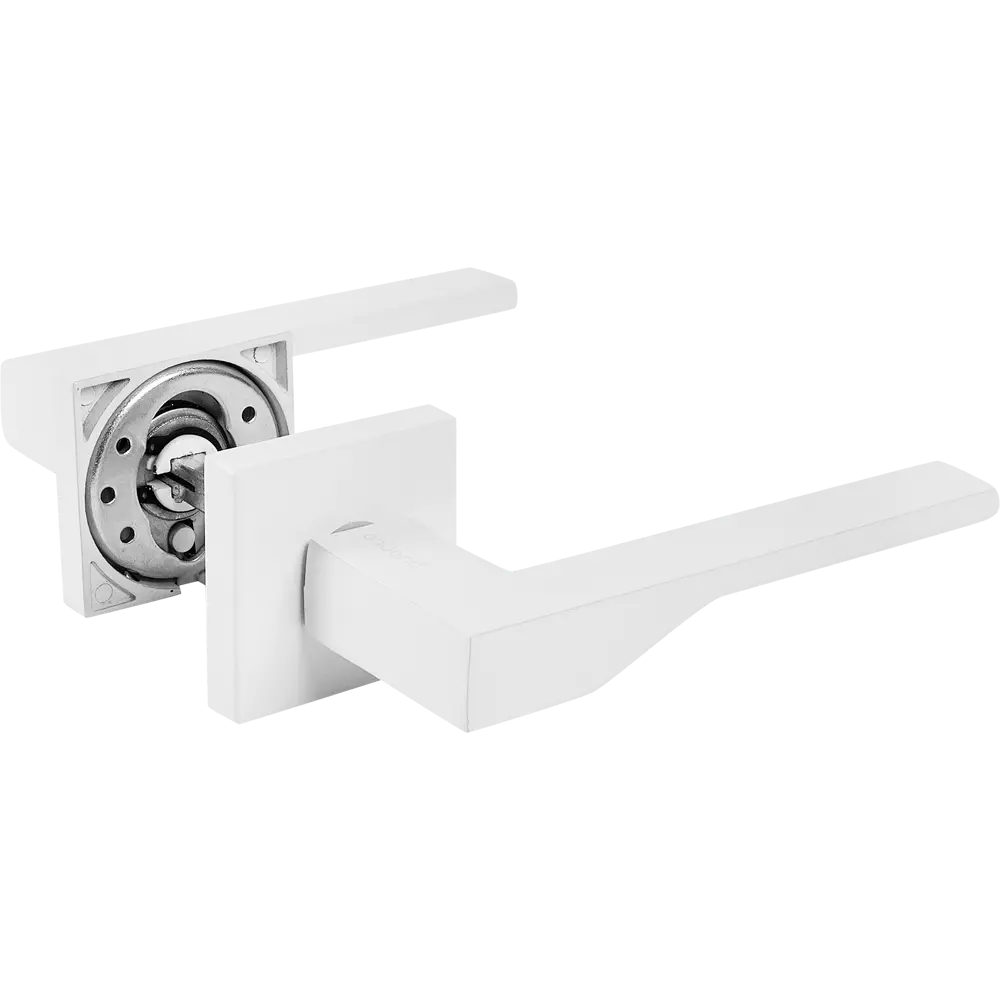 Ручки на розетке алюминий Канноли 128 мм цвет матовый белый PUERTO STLM-2180759