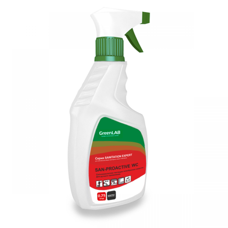 SN-118/075 GreenLAB SAN - PROACTIVE WC, 0.75 л, для ежедневного ухода за унитазом 