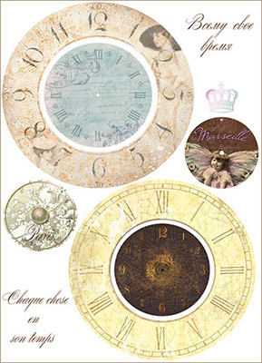 01106 Декупажная карта 30.8 x 44 см "Французские циферблаты" Чип-Арт 