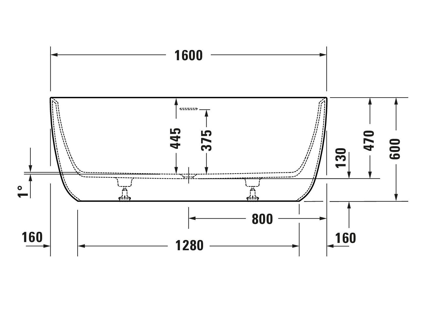 Керамическая овальная ванна для ванной комнаты Duravit Aurena ARCH-00152219 - Вид №3