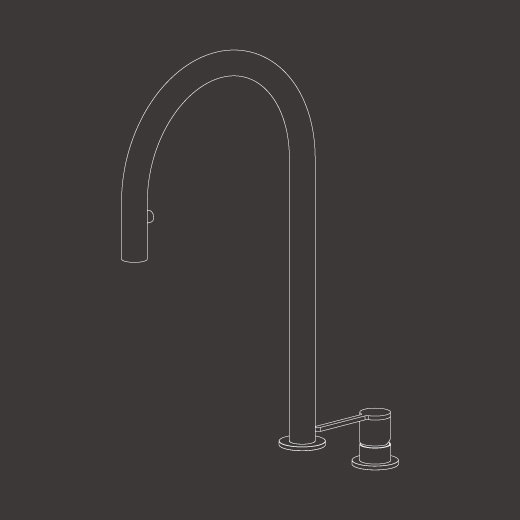 два отверстия смеситель с поворотным носиком и выдвижная ручной душ  INV47 CEADESIGN  - Вид №1