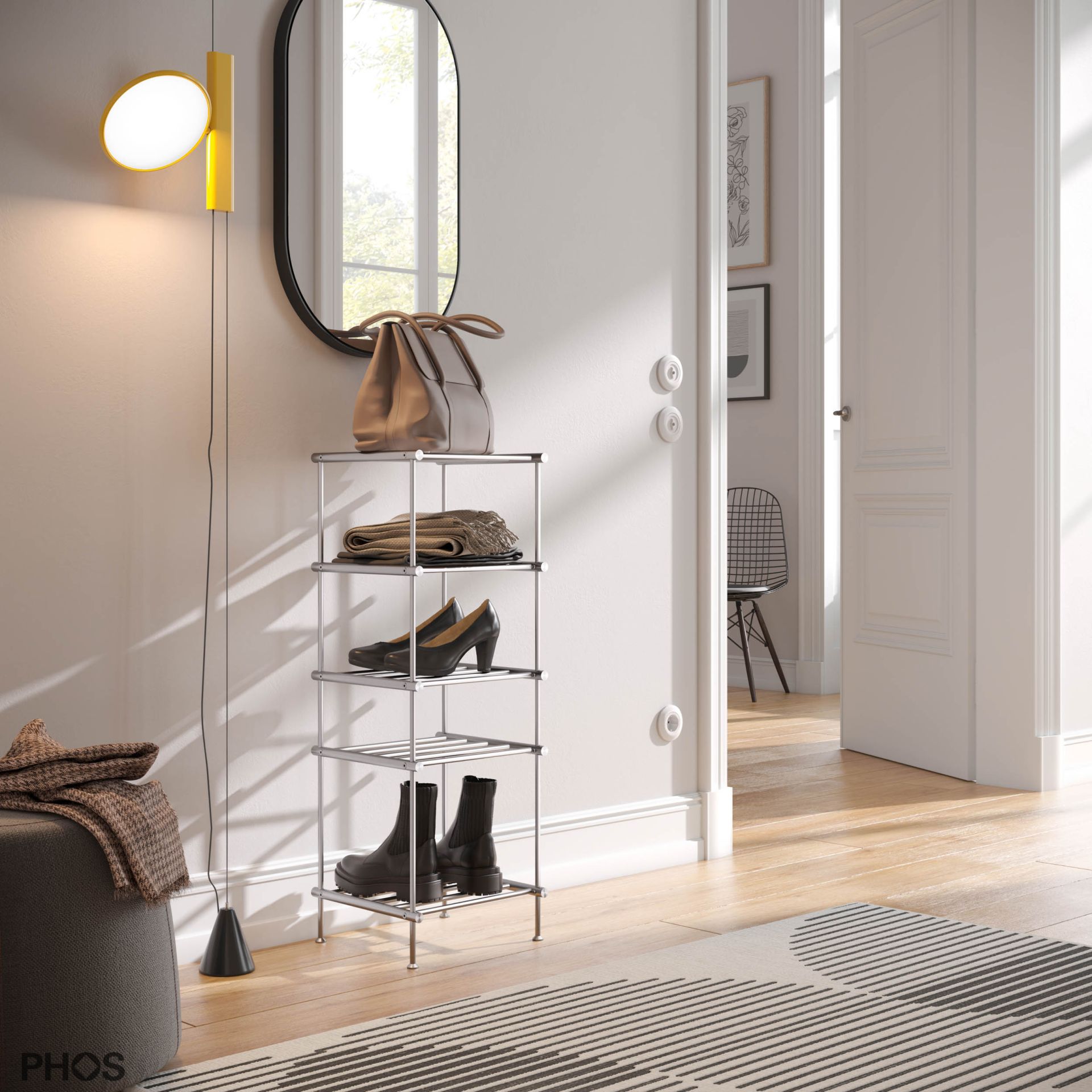 SR400-5 Полка для обуви узкая и высокая, 5 уровней, ширина 40 см. PHOS  - Вид №1