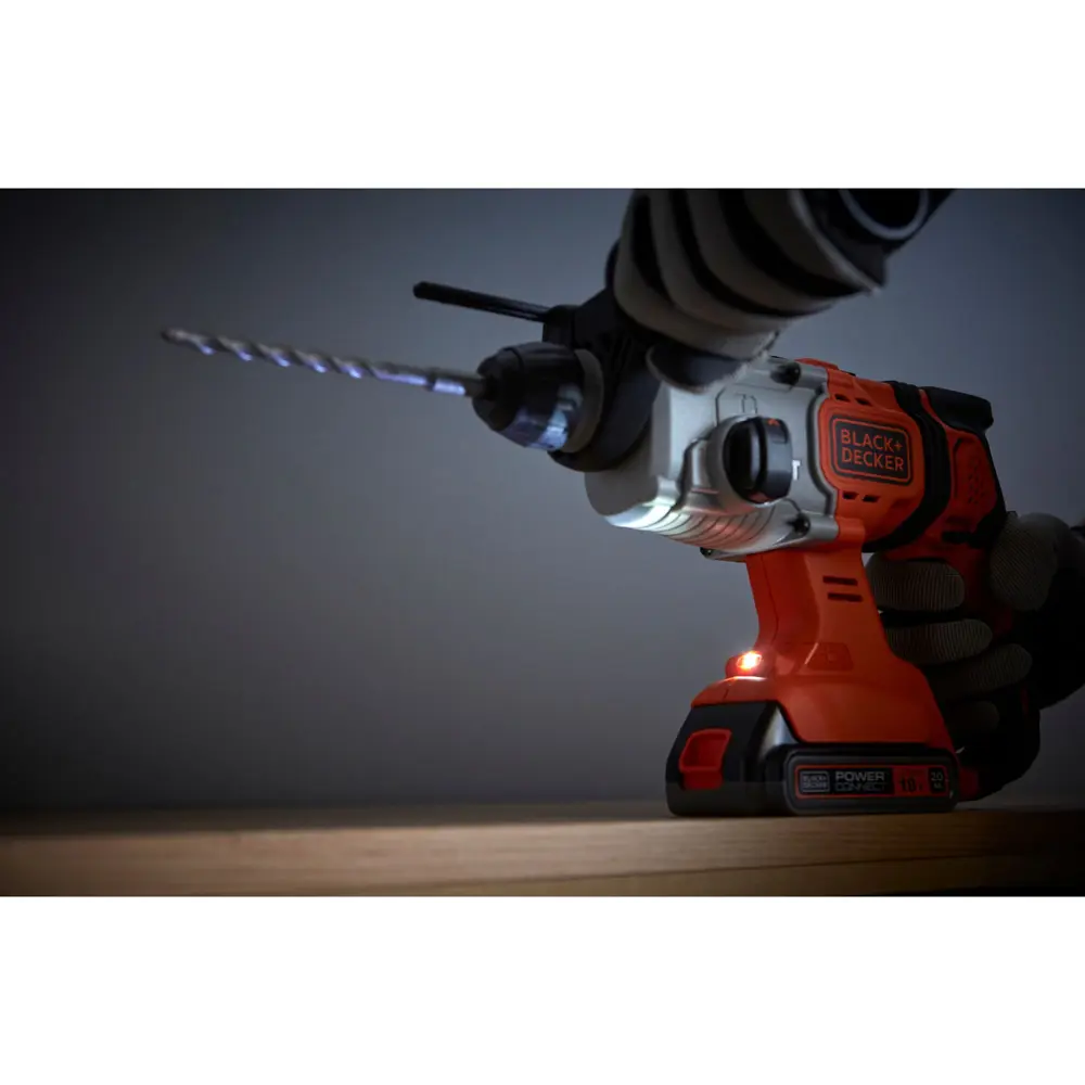 Перфоратор аккумуляторный SDS-plus Black&Decker BCD900B-XJ, 18 В, 1.2 Дж, без АКБ и ЗУ BLACK + DECKER STLM-2166100 - Вид №11