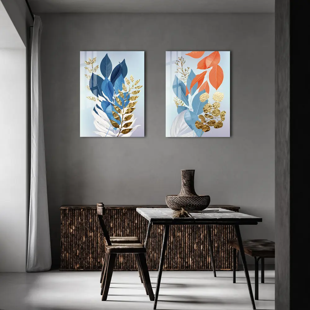 Картина на стекле Листики 1 60x80 см 85283007 STLM-2138096 ARTABOSKO  - Вид №4