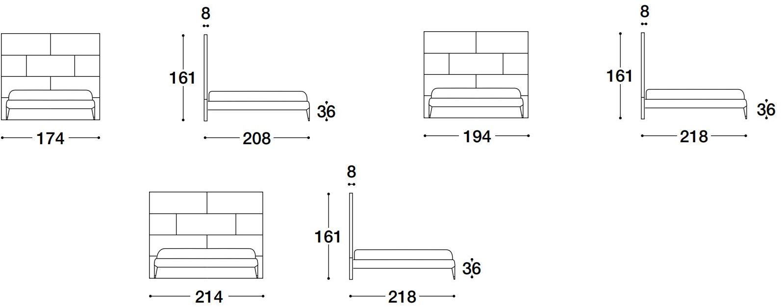 VOLPI Двуспальная кровать с мягким изголовьем Luigi volpi Lv-86005 - Вид №3