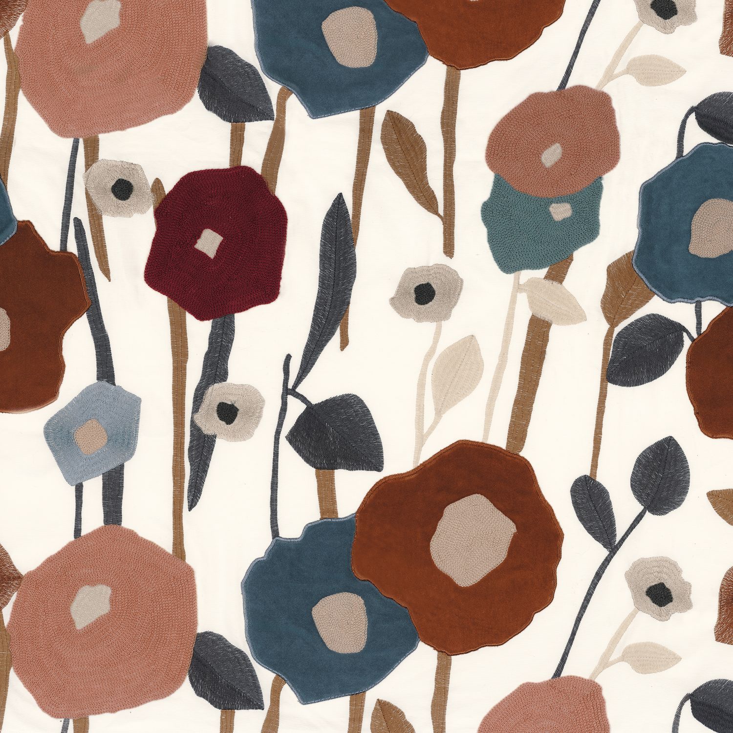 Льняная ткань с цветочным рисунком Casamance Manali ARCH-00000292 - Вид №3