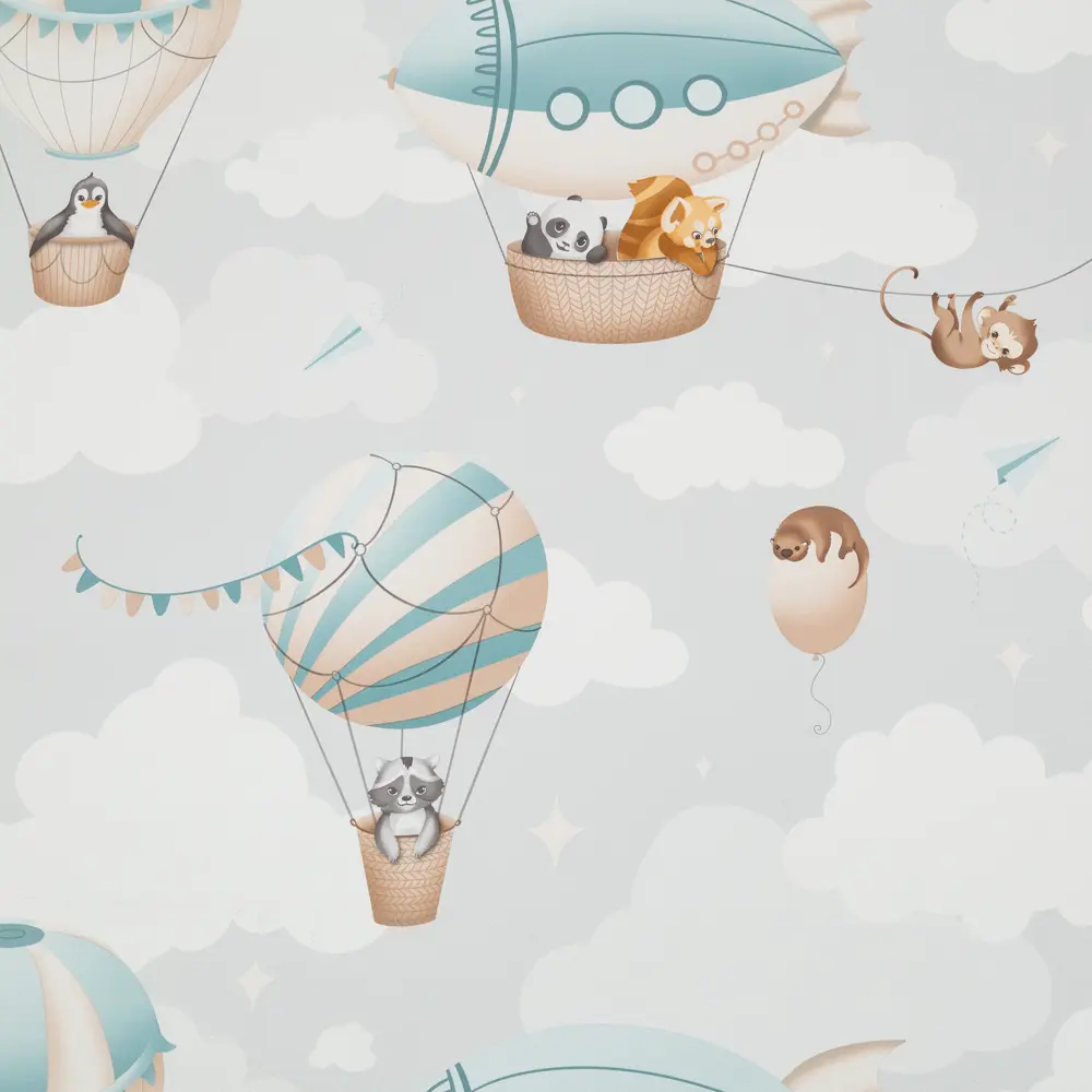 Флизелиновые обои Palitra Home Zoo Child с серым зоопринтом 89373789 STLM-1512509 - Вид №1