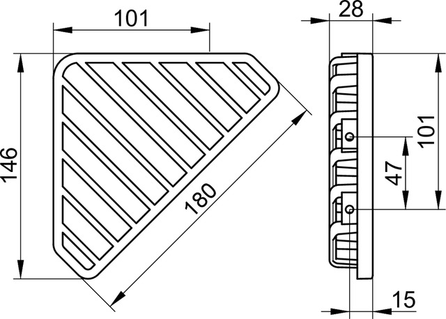 24903010000 Угловая корзинка для мыла KEUCO ПОЛОЧКИ ДЛЯ ДУША  - Вид №2