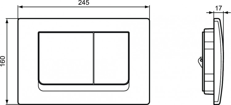 R0108AA Механическая панель смыва SOLEA M1 Ideal Standard PROSYS SOLEA  - Вид №2